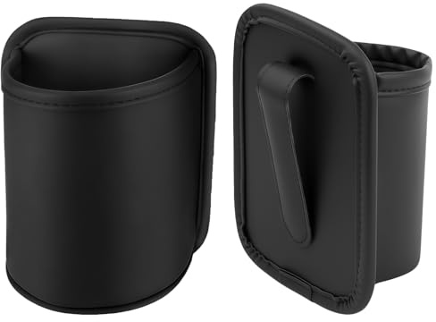 2 Stück Getränkehalter Auto, Leder Clip-On Becherhalter Autos, Großer Auto Flaschenhalter, Getränke Halter, Water BecherUniverselle Multifunktionale Aufbewahrungsbox für Türtasche Rücksitz-Tasche