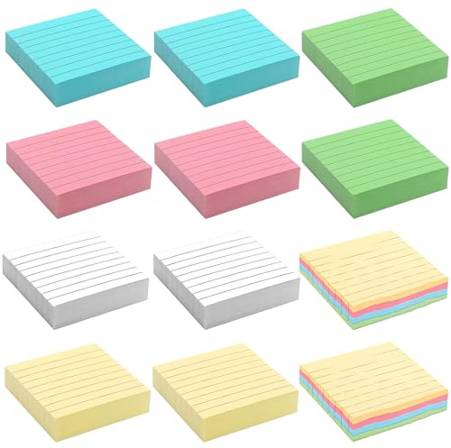 VIVIIHOO 1200er Karteikarten A8 Liniert Bunt, 150g/m² Verdicktes Papier Lernkarten 7.6x7.6cm für Vokabeln Formeln Notizen, Index Cards Flashcards für Büro Schule Präsentation