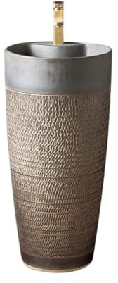 Lavandino su piedistallo Lavandino da esterno con piedistallo monoblocco, rubinetto e scarico, lavabo pavimento