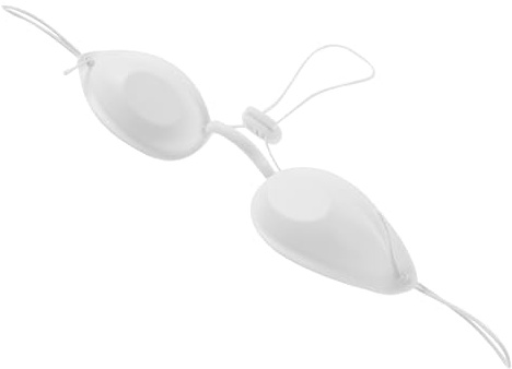 Beatifufu Masque Oculaire Blanc Ajustable pour Clients, Lunettes de Protection Réutilisables, Petit Cache-œil Rembourré Anti-lumière, Accessoire Professionnel pour Soins des Sourcils
