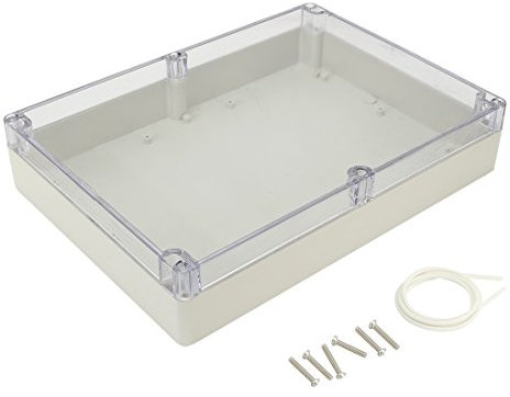 sourcingmap 11.4x8.3x2.3(290mmx210mmx60mm) ABS Junction Box Universal Project Enclosure w PC Transparent Cover