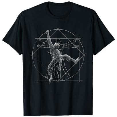 Freeclimber Vitruvianischer Mensch Klettern Bouldern T-Shirt