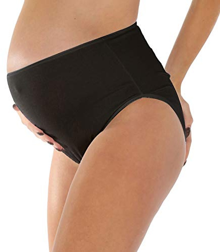 MYSANITY – Culotte de maternité Taille Haute en Modal et Coton, Slip de Grossesse Doux et Confortable, Noir, XL Femme