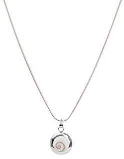 Vurmashop Collar Ojo de Shiva - Concha Natural Marina Piedra de Santa Lucía - Plata de Ley 925 para Mujer - Inspiración Mediterránea Boho Hippie Folk