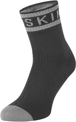 SEALSKINZ Unisex vattentät varm väderstrumpa med vattenrostop, Svart/grå, Small