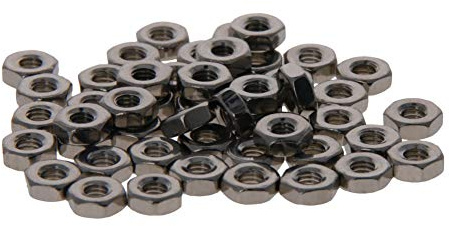 MroMax Sechskantmuttern, M2 x 0,4 mm, metrisches Grobgewinde, Sechskantmuttern, Edelstahl 304, silberfarben, 100 Stück