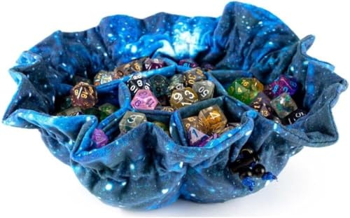 FanRoll by Metallic Dice Games Velvet Compartment Dice Bag with Pockets: Galaxy, Role Playing Game Dice Accessories for Dungeons and Dragons