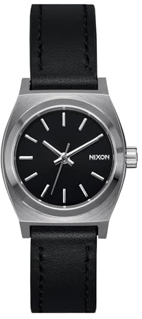 Nixon A509-625-00 - Reloj analógico de Cuarzo para Hombre con Correa de Piel, Plata, Correa