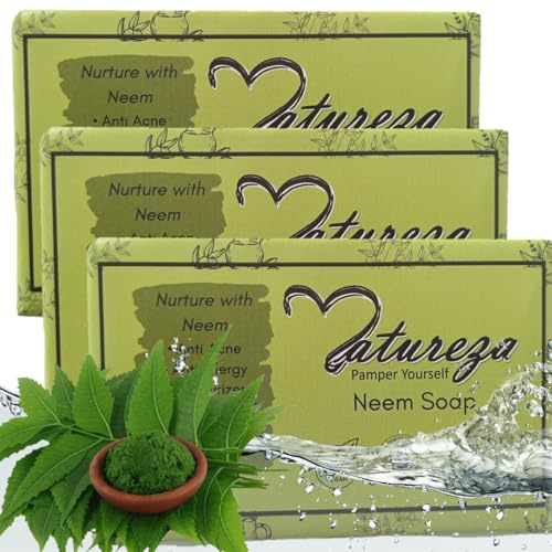 Natureza Organic Neem soap Herbal Handmade Anti acne Multi pack (3)