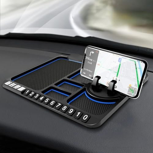 Multifunktionale Auto-Antirutschmatte, Auto-Handyhalter, 360 Grad Drehbar Antirutschmatte Auto Handy, Anti-Rutsch Armaturenbrett Handy Halterung, Tisch Ständer für Handy, Schlüssel (E)