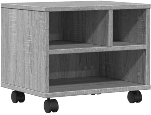 vidaXL Printer Stand with Wheels Grey Sonoma 41x32x34,5 cm