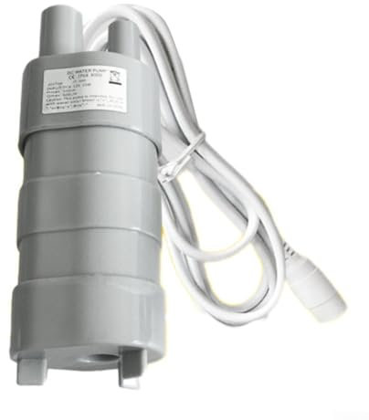 12V DC Submersible Pump, Submersible Deep Well Small Water Pump with 5 Meters High Lift Straight Pump for Installation in Tool Flushing (white)