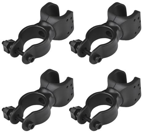 4 Stück Halterungen für Gehstöcke, Krückenhalter, Stockhalterung, Gehstockständer, Rollstuhl Zubehör für 2.5 Bis 3.5 cm Rohr, 360° Drehung Stockhalter für Drive Rollator, Mobilitätsroller, Fahrrad