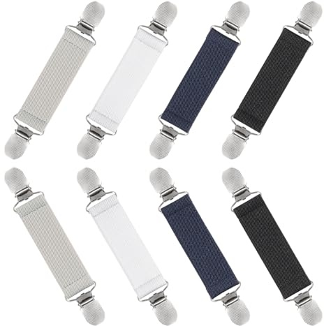 WEFINEST 8 Stück Cardigan Clips, Elastische Clips Für Kleidung Tragbare Hosenträger Clips, Dress Cinch Clips Outdoor-Zubehör Kleider Clip Hinten für Reisetaschen, Hüte, Brieftaschen, Handtaschen