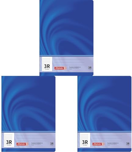 Brunnen 104440323 Schulheft A4 Vivendi (32 Blatt, liniert mit Rand, Lineatur 3R, Klasse 3) (Packung mit 3)