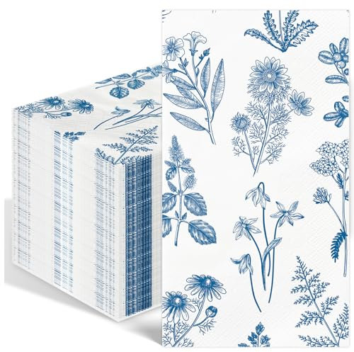 Servilletas azules y blancas, servilletas de papel azul chinoiserie, servilletas desechables para fiestas de cumpleaños, bodas, vajilla diaria, catering, 3 capas