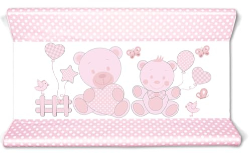 EPSELIA Wickelauflage aus PVC, Tasche zur Befestigung, ungiftig nach europäischer Norm EN71, Anti-Kipp-Test nach europäischer Norm EN 12221-1/2, 80 x 50 x 10 cm, pflegeleicht, wasserdicht, Rosa