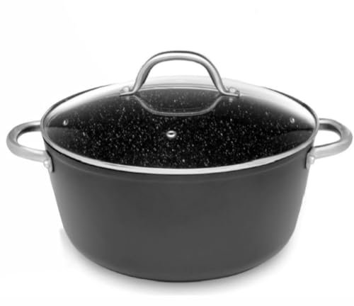 Otyma - Cazuela Antiadherente Otyma Monaco, Aluminio Fundido, Tapa de Vidrio, Asas de inox, Sin PFOA, Para Inducción y Horno (22cm)
