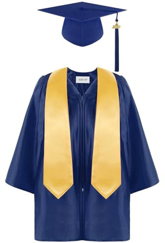Generico Toga Laurea Children's Bachelor's Costume Uniforme per Laurea Triennale per Bambini Costumi Laurea Asilo Bambini Laurea Laurea Abito Palcoscenico Performance Costume Laurea e Tocco Cappello