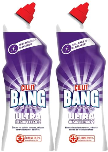 Cillit Bang Gel WC Nettoyant Surpuissant Javel - Lot de 2 x 750 ml
