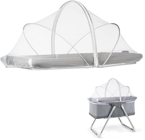 mizikuu Zanzariera Culla Neonato, Zanzariera per Lettino Universale 55x100cm con Cerniera a 2 Vie Portatile Traspirante Zanzariere per culla per Camera da Letto Familiare, Campeggio, Bianco