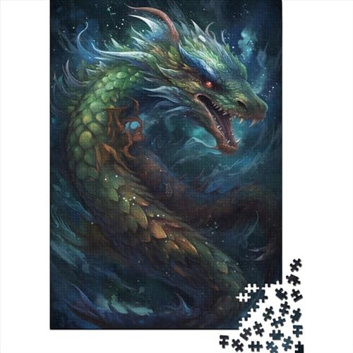 Art Dragon Puzzle 1000-teilige Schwer Puzzle Spielzeug Lernspiel Impossible Herausforderungsspielzeug Für Erwachsene Und Kinder Ab 14 Jahren 1000pcs (38x26cm)