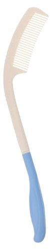Healvian Peigne Incurvé pour Seniors en Plastique Manche Long Ergonomique, Structure Solide, pour Soulager les Maux de Tête la Maison L'hôpital