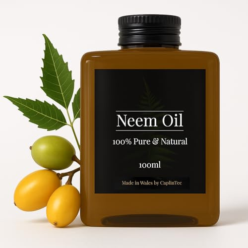 CaplinTec Organic Neem Oil for Plants Spray – 100% Pure Cold Pressed Multipurpose Oil, Indoor Plant Care, Natural Garden Spray, Insect & Bug Repellent, Safe for Dogs & Pets, 100ml