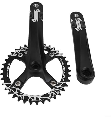 babominimer Für Vierkant-Kegel-Kurbelgarnitur, 170 mm mit 104 BCD schmalem, breitem Kettenblatt, 32T/34T/36T/38T, für Singlespeed-Mountainbikes und Rennräder (Kurbel + 38T)