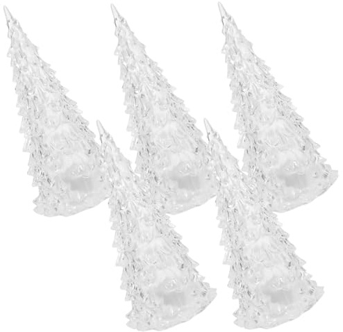 VALICLUD 5 Kleiner Led Weihnachtsbäume Acryl Leuchtend Tischdekoration Festliche Beleuchtung Energiesparend Mehrfarbig Mit Sockel Kleiner Led Weihnachtsbaum Für Zuhause Büro
