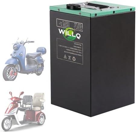 WILLQ Batería Motocicleta 60V 72V 40Ah 50Ah 60Ah 80Ah Paquete batería Iones Litio con Placa protección BMS para Kit reacondicionamiento Motor Carrito Golf Triciclo 0 a 5000W,60v,50Ah