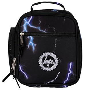 hype Black Lightning Print Lunch Bag