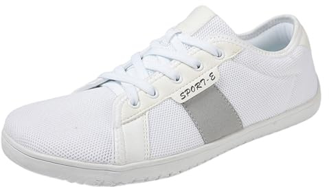 Zapatos de pie descalzo para mujer y hombre, tenis anchos para correr, cómodos tenis de malla para exteriores, tenis de parte inferior plana, tenis ligeros y transpirables, zapatos antideslizantes