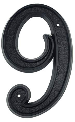 Numeri civici, Numeri civici da esterno 0-9 ABS nero 139 mm 5, pollici Segno dell'indirizzo della cassetta postale(9)