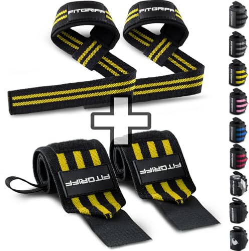 Fitgriff® Handledsbandage dragstöd (set) – för fitness, styrketräning och bodybuilding – för kvinnor och män