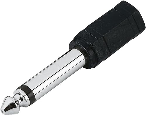 CABLEPELADO - Adattatore audio stereo da jack femmina da 3,5 mm a jack maschio da 6,35 mm, mono, adattatore connettore per cuffie, PVC, nero