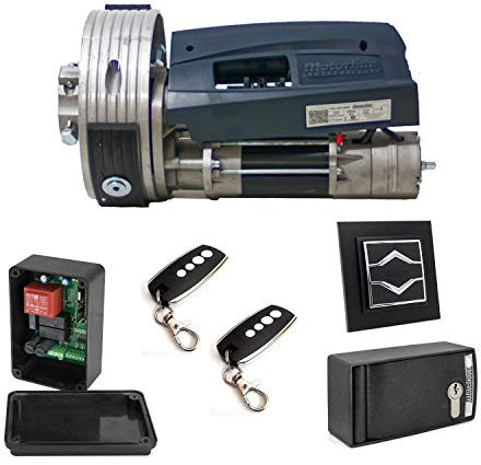 Kit Motorline160 SP motor puerta enrollable cierre metalico persiana metalica hasta 160kg de peso, para automatizar puertas de garaje o persianas comerciales, con pulsador subida bajada exterior
