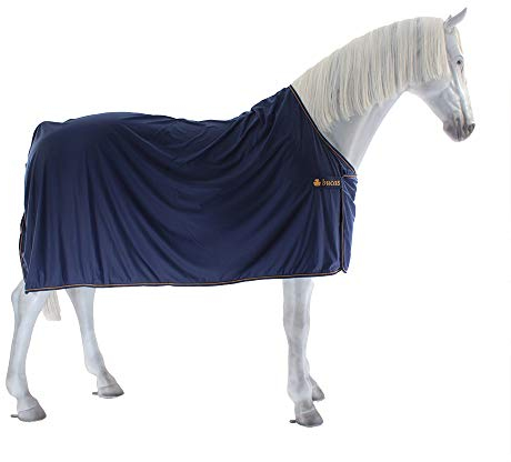 Bucas - Pferdedecke - Bucas Abschwitzdecke/Paradedecke/ Transportdecke Panel Prize Cooler Navy/Gold - 135cm