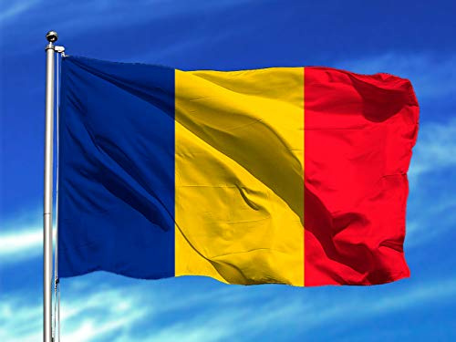 Bandera de Rumania 85x1,50cm | Reforzada y con Pespuntes | Bandera Con 2 ojales Metálicos y Resistente al Agua