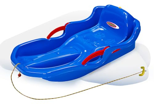 JAMARA 460539 Snow Play Bob Comfort 80 cm Blue with Brake Steering by Brake Lever, Aerodynamic Construction, Durable, Impact Resistant Plastic, Comfortable, Ergonomic Seat