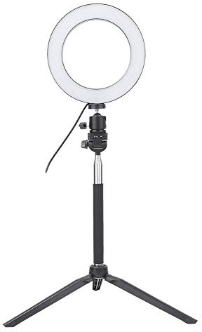LED Ring Light USB Avec Trépied de Bureau et Selfie Stick - Kit de Lampe Vidéo Pour Photographie et Prise de Vue