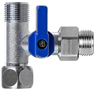 Absperrhahn, T-Adapter, 3/8 Zoll AG x verschiedene x 3/8 Zoll ÜM für Wasserfilter, Umkehrosmose, seitliche Kühlschränke, Kaffeemaschine