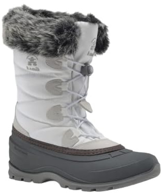 Kamik Momentum 3 Insulated Snow Boots - Waterproof Boots for Women - Thermal Insulation & Traction for Women's Winter Shoes, White - 11