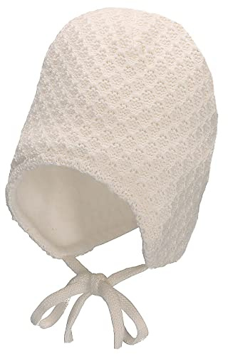 Sterntaler Mädchen GOTS Strickmütze Bindebändern Mütze, Ecru, 35 EU