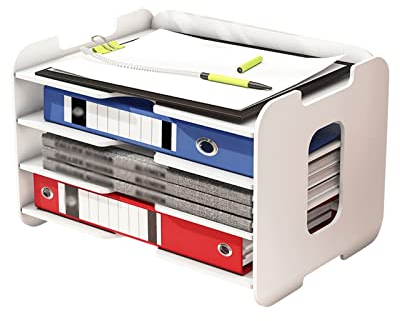 FURUIWUFENG Buchstützen Dateispeicherregale Desktop Creative Office Einfache Klassifizierung Lieferungen Racks Dateikörbe Datei Aufbewahrungsboxen Weiß Buchstützen aus Metall (Size : 1)