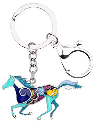 NEWEI Emaille Pony Pferd Schlüsselanhänger Süße Schlüsselanhänger für Frauen Mädchen Geldbörse Tasche Charm