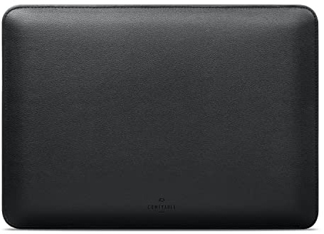Comfyable Laptop Sleeve 13 Inch Compatible for MacBook Air M4 M3 M2 M1 & MacBook Pro 13-in M2 2022 A2338 M1 2021-2016 A2337, Slim Protective Faux Leather Case w/Magnetic Entry, Pebble Black
