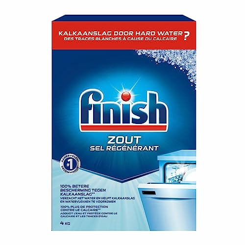 Finish Sel Lave-Vaisselle - 4 Kg (Poudre, Sans Parfum, Anticalcaire) - Detergent de Lave-Vaisselle