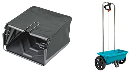 Gardena Fangsack: Robuster Auffangbehälter für Gardena Elektro-Rasenlüfter ES 500 & Streuwagen L: Universalstreuer zum Ausbringen von Dünger, Samen und Streusalz, 45 cm Streubreite