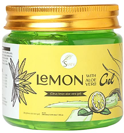 SVATV Gel De Limón Y Aloe Vera | Reduce El Enrojecimiento De La Piel | Reduce Las Manchas Oscuras | Sin Parabenos Ni Sulfatos - 200g